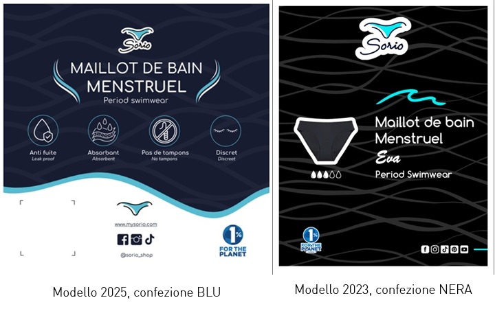 Confezioni Sorio Eva Period Swimwear 2025 e 2023 a confronto